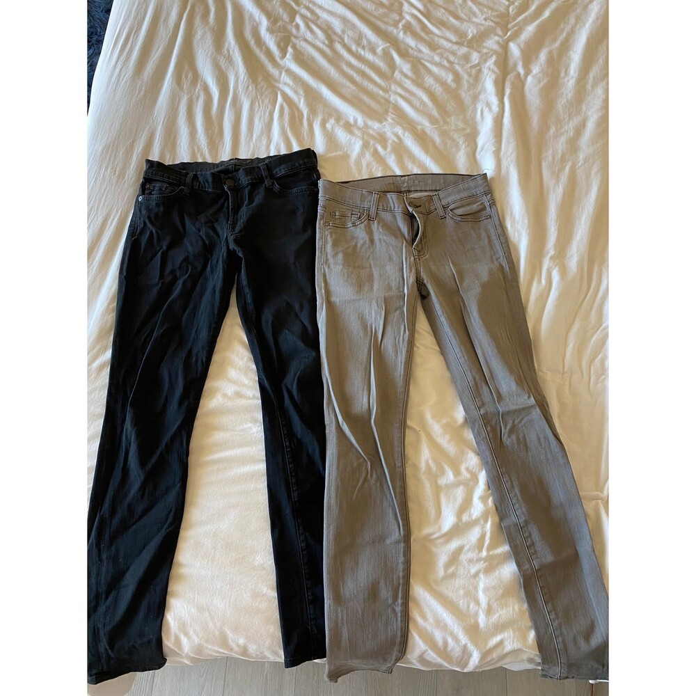 TWO PAIRS 7 for all mankind skinny jeans